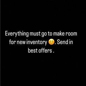 Send in best offers ! Will possibly accept low offers . Just depends on item 😊